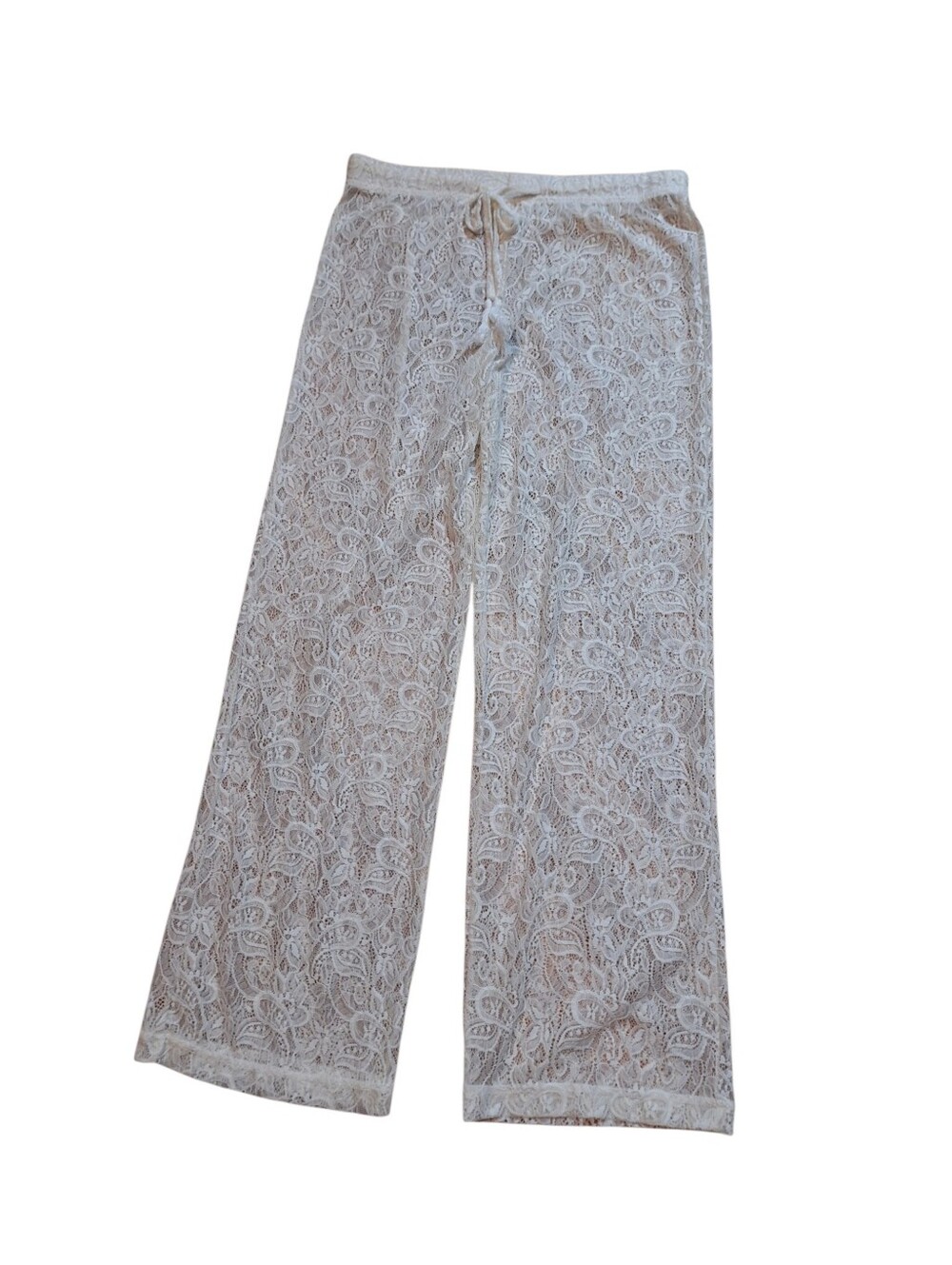 O'Rageous Full Lace Pull On Pants Eggshell Ladies Medium vintage 2016 Bohemian
